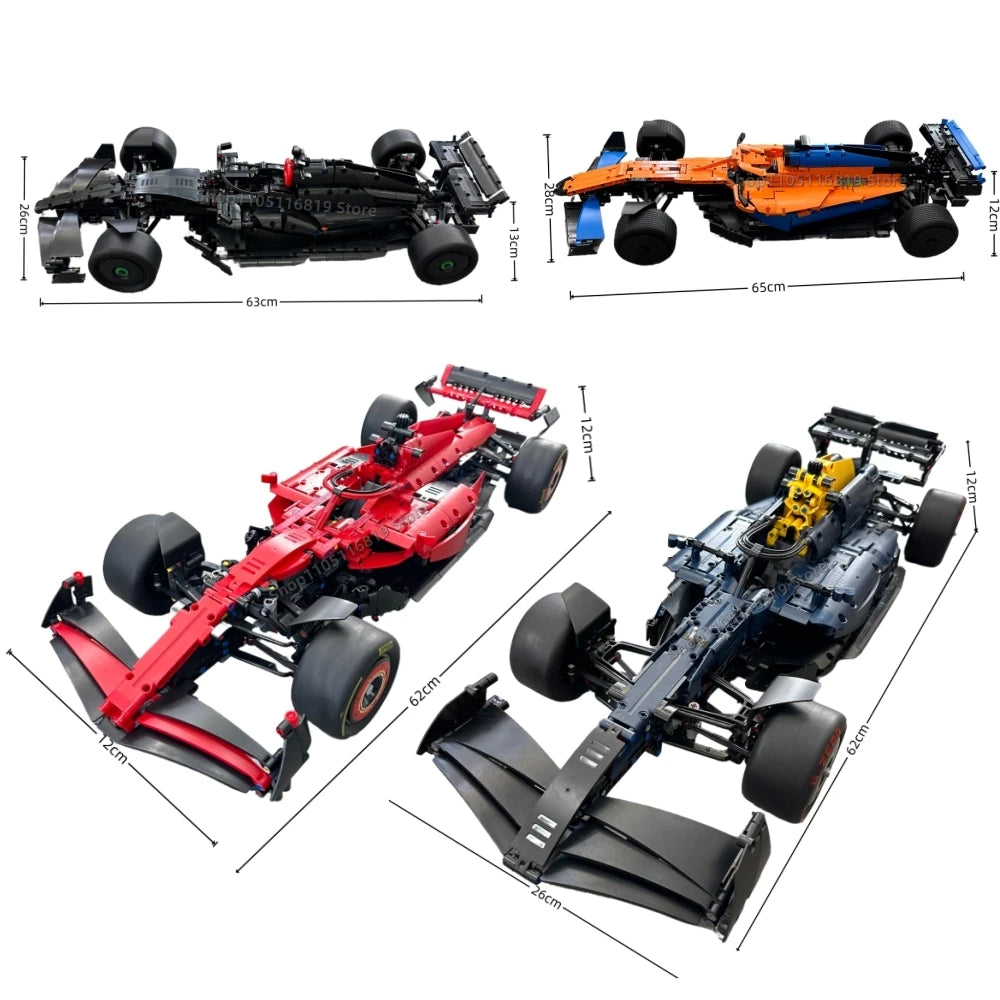 Racing Car Building Block Kit – W14, SF-24 & 42171 Models | High-Performance Super Sports Cars | DIY Toy