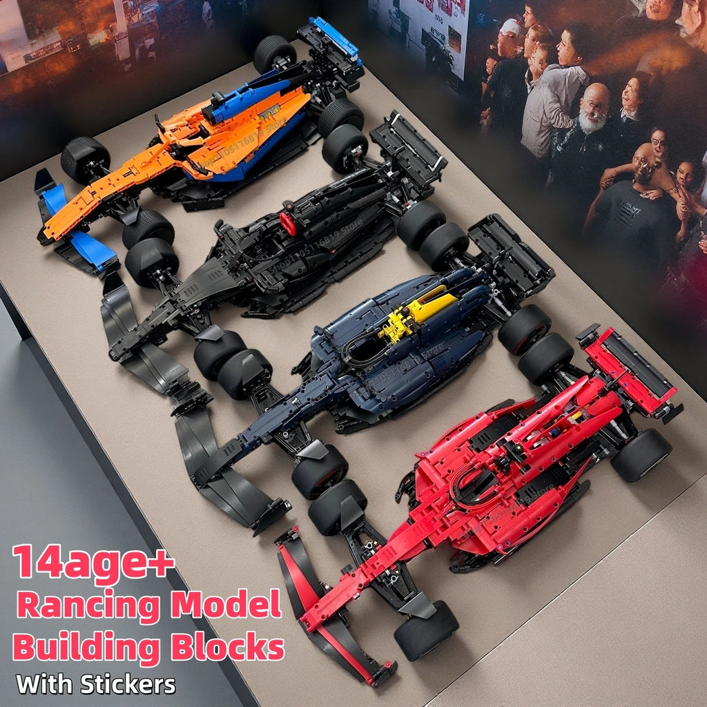 Racing Car Building Block Kit – W14, SF-24 & 42171 Models | High-Performance Super Sports Cars | DIY Toy